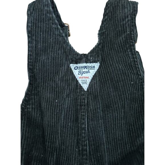VTG Oshkosh B‘Gosh Black Corduroy Carpenter Vestback Overalls Size 12 Months - Picture 8 of 13